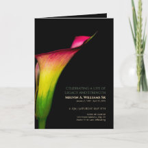 Programme Mémorial Fleur de Calla Rouge Jaune Vert