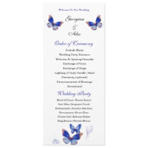 Minimalist Blue Editable Photo Wedding Program