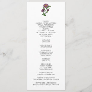 Programme minimaliste de mariage avec l'aster pour