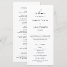 Programme minimaliste de mariage de script moderne