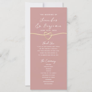 Programme minimaliste de mariage des Roses Dusty