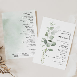 Programme minimaliste de mariage Eucalyptus Foliag