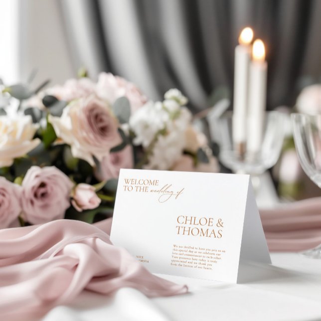 Programme minimaliste Élégant de Cérémonie Mariage (Minimalist Elegant Modern Wedding Ceremony Program)