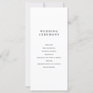 Programme minimaliste moderne de mariage noir et b
