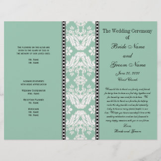 Programme Mint Green White Mariage damassé