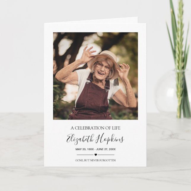 Programme Modern 2 Photo Celebration of Life Folded Programm (Devant)