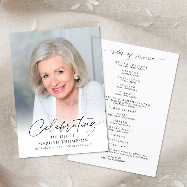Programme Modern Celebration of Life Photo Memorial Funeral (Créateur téléchargé)