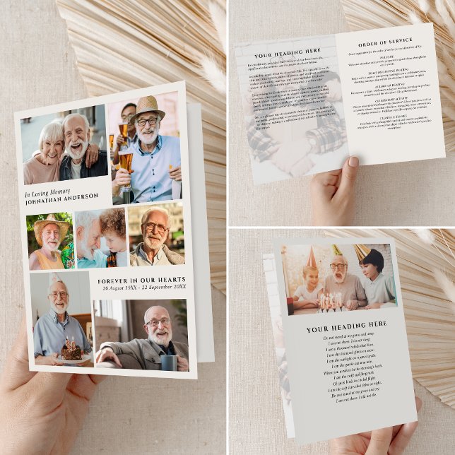 Programme Moderne 9-Photos En Souvenir Affectueux Plié Funér (Créateur téléchargé)