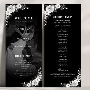 Programme Moderne Dark Faded Photo gothique Floral Mariage