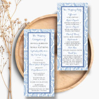 Programme moderne de mariage Blue Paisley