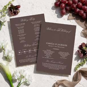 Programme Moderne de Mariage Brun Plat