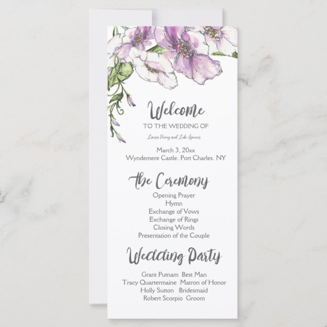 Programme moderne de mariage de sansy (Devant)