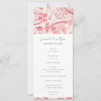 Programme moderne de mariage de typographie Blush
