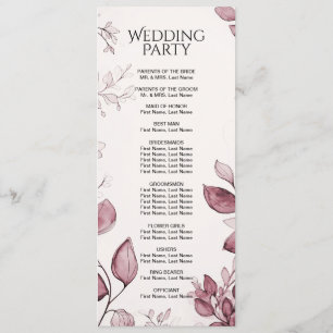 Programme moderne de mariage des Feuilles rouges