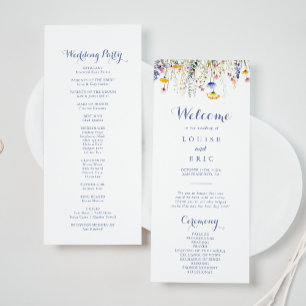 Programme moderne de mariage des Fleurs sauvages m