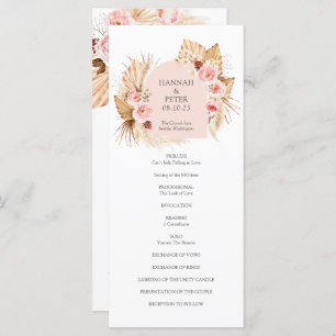 Programme moderne de mariage floral en laiton Boho