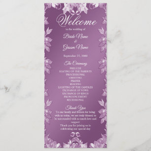 Programme moderne de mariage floral Lilac