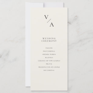Programme moderne de mariage ivoire Monogramme