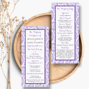 Programme moderne de mariage Purple Paisley
