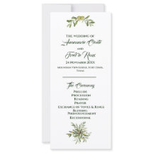 Programme moderne de mariage vert d'olive