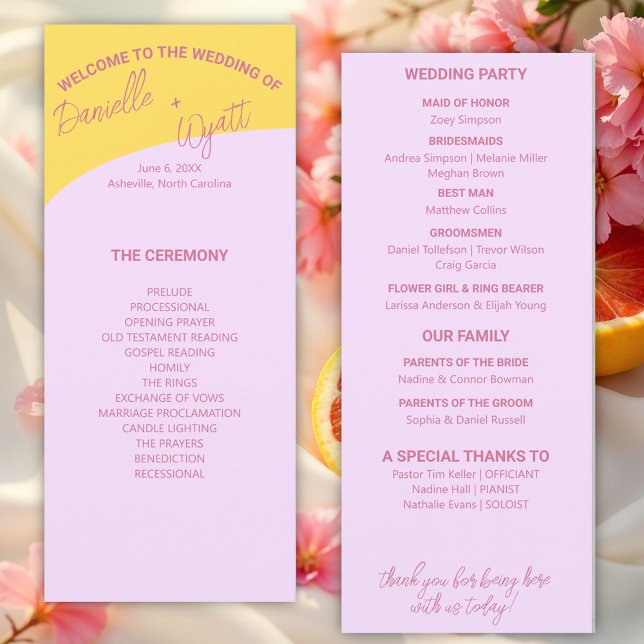 Programme moderne italien de mariage d'été (Créateur téléchargé)