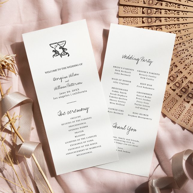 Programme moderne Mariage plat tiré à la main (Créateur téléchargé)