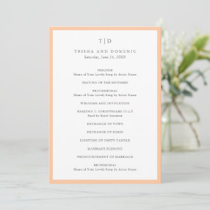 Programme Monogramme élégant de pêche Mariage Moderne