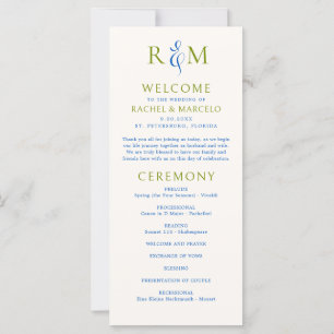 Programme Monogramme simple Bleu Vert clair