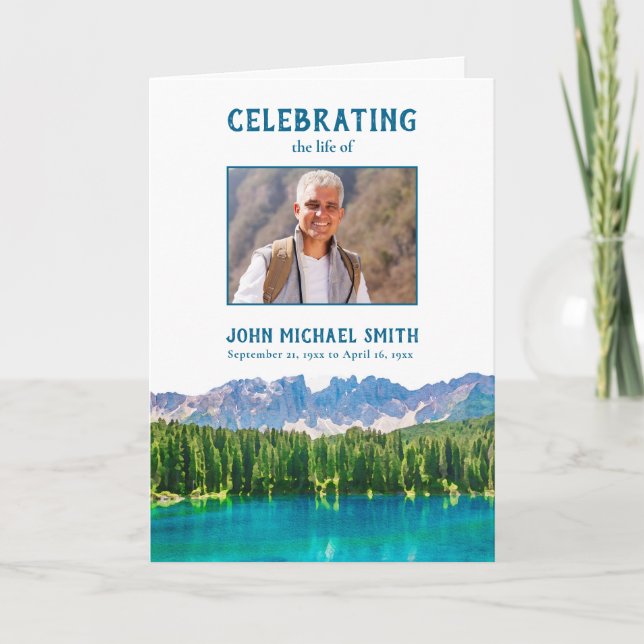 Programme Monts Funérailles Ordre de service Photo Mémorial (Devant)