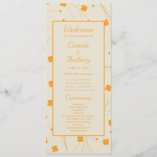 Programme Motif à fleurs les années 70 beige orange rétro Y2 (Devant)