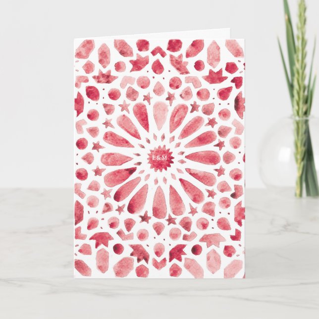 Programme Motif de carreaux méditerranéens à l'aquarelle rou (Devant)