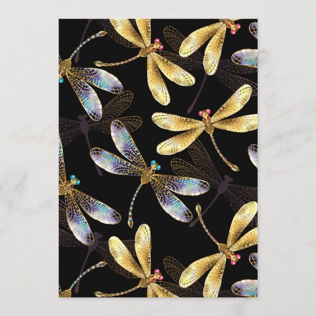 Programme Motif sans couture avec libellules d'or (Devant)
