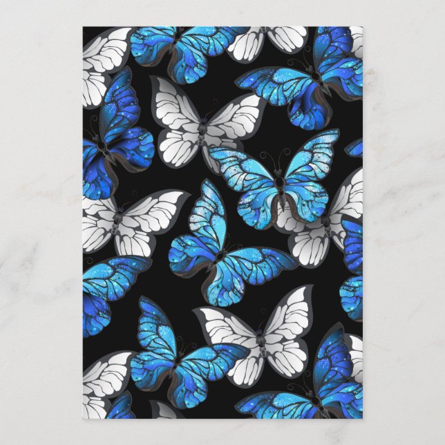 Programme Motif sans couture sombre avec Morpho papillons bl (Devant)