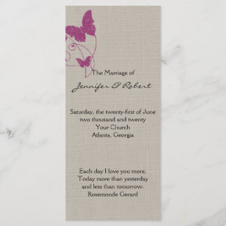 Programme Mulberry Parties scintillant Butterfly Linen progr