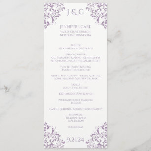 Programme Nadine Wedding Program - Tea-length -Lavender