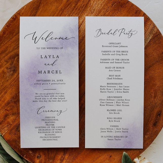 Programme Nettoyage aquarelle | Mariage de la fête nuptiale  (Créateur téléchargé)