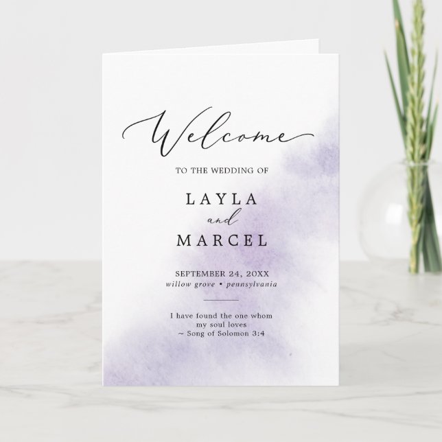 Programme Nettoyage aquarelle | Mariage plié violet (Devant)
