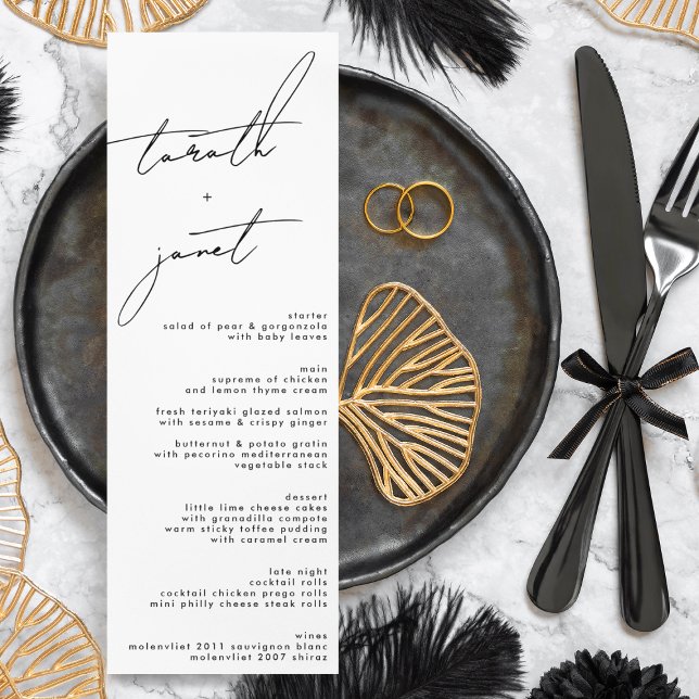 Programme NOMS Élégants | Mariage noir et blanc élégant (Créateur téléchargé)