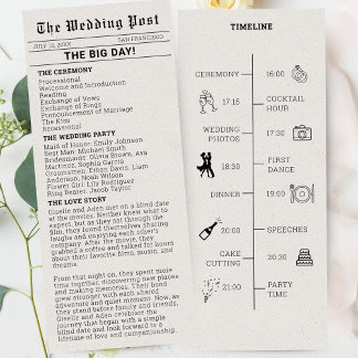 Programme nostalgique de mariage dans les journaux