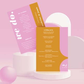 Programme Nous faisons du rose rétro Style Mariage Ordre du