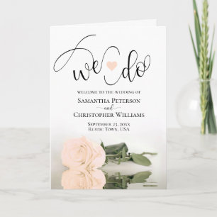 Programme Nous Faisons Élégant Pale Peach Rose plié Mariage