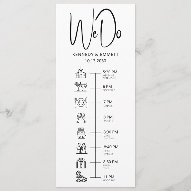 Programme Nous faisons l'église Calendrier de mariage du jou (Devant)