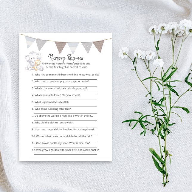 Programme Nursery Rhymes Jeu moderne Baby Elephant Card (Créateur téléchargé)