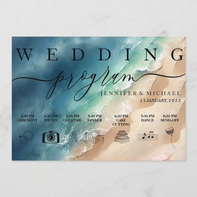 Programme Ocean Beach Watercolor Signature Wed (Devant)