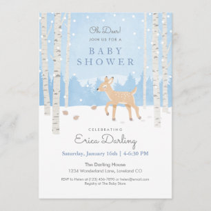 Programme Oh Deer ! Thème baby shower Woodland   bleu doux