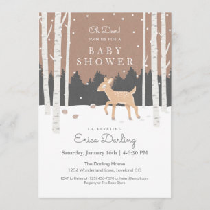 Programme Oh Deer ! Thème baby shower Woodland brun mou