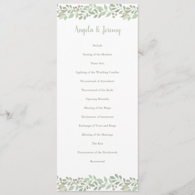 Programme Olive Branches LOVE Collection Program (Devant)