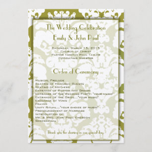 Programme Olive Green Mariage damassé