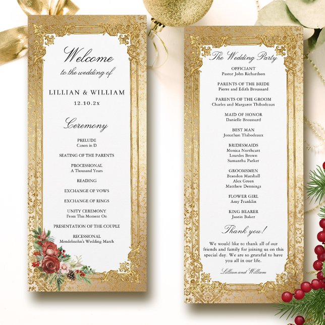 Programme Opulence dorée Noël Mariage floral (Créateur téléchargé)
