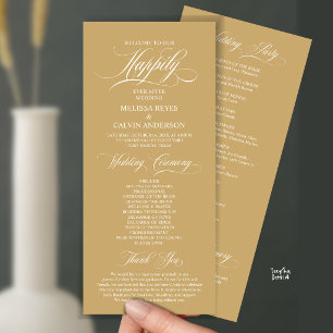 Programme Ordre de cérémonie de mariage élégant, Champagne c